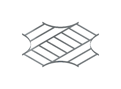Flatbar Horizontal Cross Equal - 2FBHG-30X30L24-HC-MS