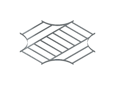 Flatbar Horizontal Cross Equal - 2FBHG-36X36L24-HC-MS