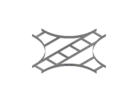 Flatbar Horizontal Cross Equal - 2FBS4-09X09L24-HC-MS