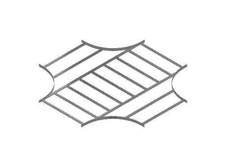 Flatbar Horizontal Cross Equal - 2FBS4-36X36L24-HC-MS