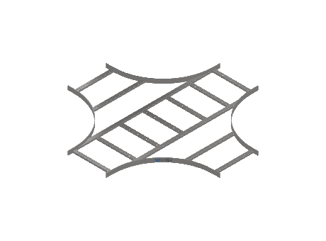 Flatbar Horizontal Cross Equal - 2FBS6-18X18L24-HC-MS