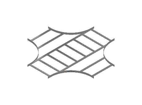 Flatbar Horizontal Cross Equal - 2FBS6-24X24L24-HC-MS