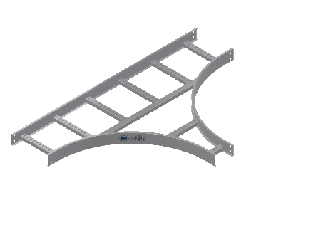 C-Rail Horizontal Tee Reducing - 3CRAL-12X06L24-HT-MS