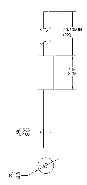 ON Semiconductor - Free CAD models - Diodes, Axial Diameter Horizontal ...
