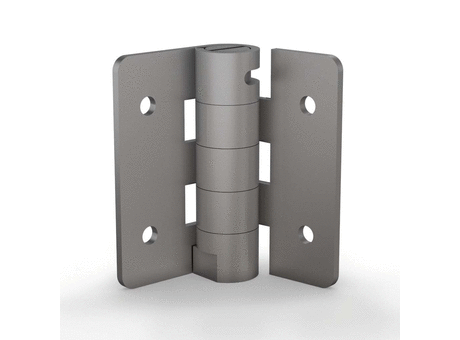 Soft-close dampening hinge in stainless steel