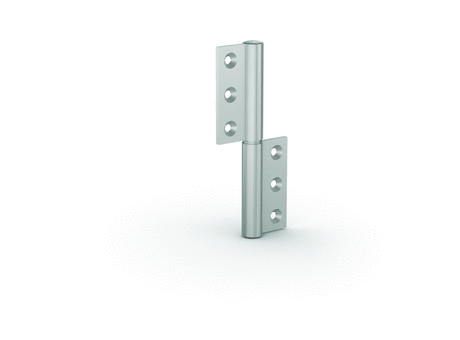 Lift-off hinges in aluminium profile with a stainless steel pin