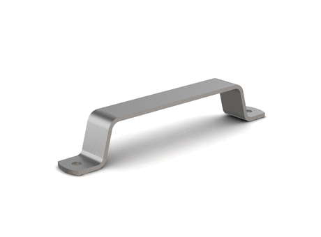 Front mounted grab handles 107 mm in steel or stainless steel