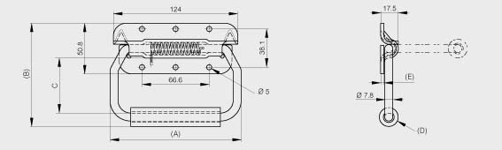 Spring Loaded Cad Assembly PINET - Free CAD models - Spring loaded handles 130 mm - load 68 kg ...