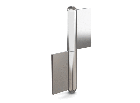 Flag hinge without washer with two offset leaves