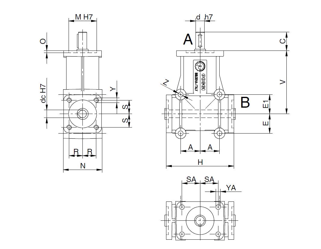Dimensioned drawing