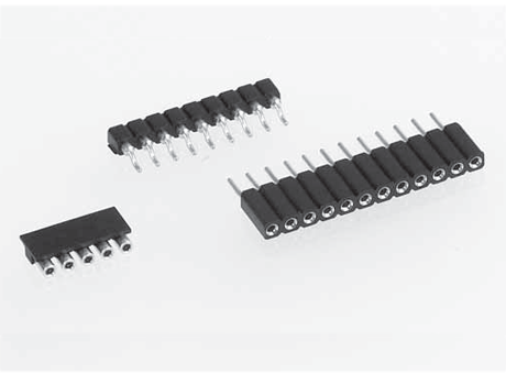 SMD socket connector 2.54 mm, parallel mount, long contact, single row