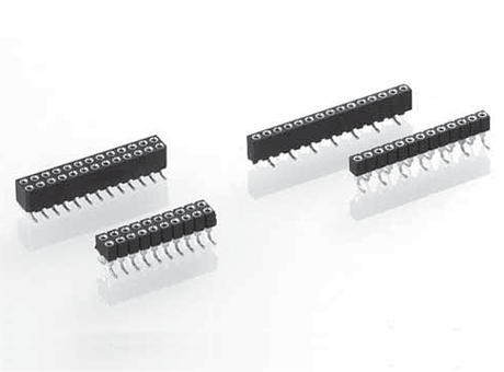 SMD socket connector 2 mm, double row, perpendicular mount, polarised