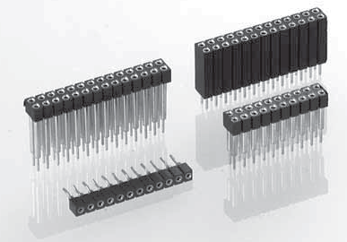 Straight socket connector 2 mm, height 10.4 mm, solder tail, double row