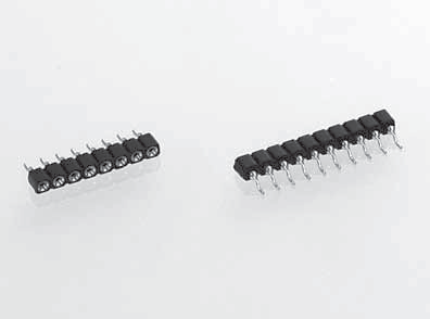 SMD socket connector 2.54 mm, single row, parallel mount