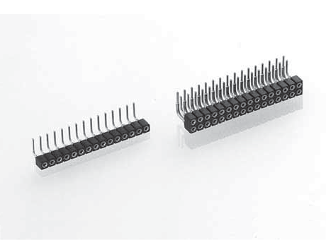 Right angle socket connector 2 mm, solder tail, single row