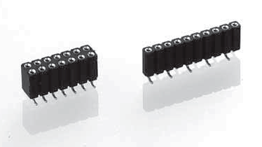SMD socket connector 2.54 mm, double row, perpendicular mount with gull-wing terminations