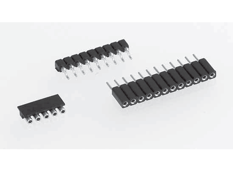 SMD socket connector 2.54 mm, parallel mount, short contact, single row