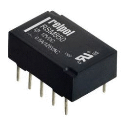 Electromagnetic subminiature relays, Contacts: 2 CO; rated load AC1 – 0,5 A/125 V AC; for PCB; coils DC of up to 24 V DC; low coil power 0,14 ... 0,20 W. Polarized, monostable relays