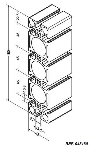 Roller - 免费 CAD 模型 - 45x180 PROFILE - TraceParts