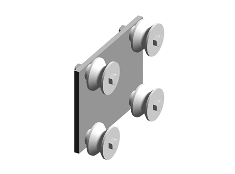 Roller assembly with 4 "V" shaped rollers