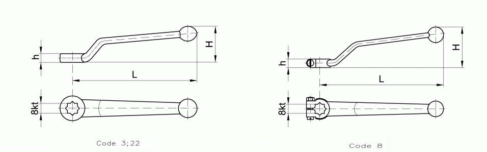 Handle Dimensional drawing