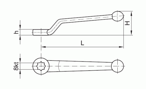 Handle Dimensional drawing