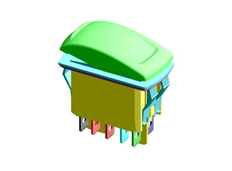 IP68 DP mom-on 10A switch,2x12V red LEDs