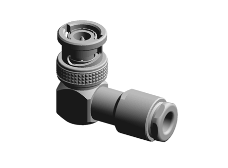 Clamped BNC r/a plug-RG58 A cable,50ohm