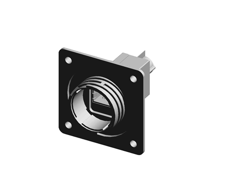 TE Connectivity Female Square Flange Panel Mount IP67 RJ45 Receptacle, LAN Category Cat5, Cat5e, Diameter 33.78mm