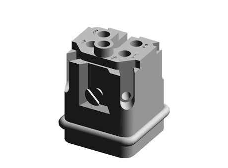 Han A Series 4 + PE Way Male 10A Connector Kit, includes Hood, Insert