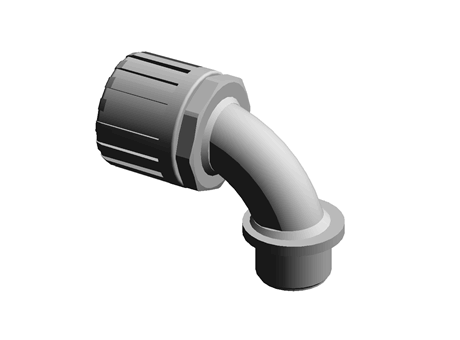 Flexicon 90° Elbow Cable Conduit Fitting, Nylon Black 21mm nominal size IP66 M20