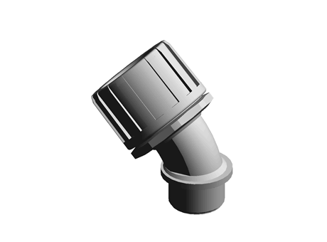 Flexicon 45° Elbow Cable Conduit Fitting, Nylon Black 28mm nominal size IP66 M25