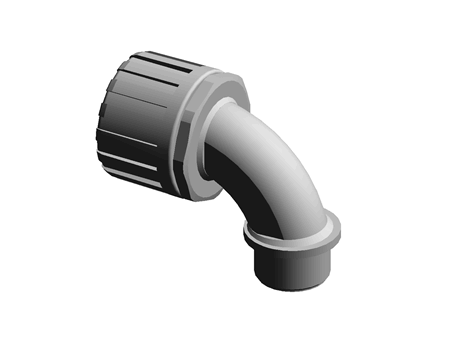 Flexicon 90° Elbow Cable Conduit Fitting, Nylon Black 28mm nominal size IP66 M25