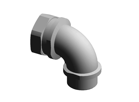 Flexicon 90° Elbow Cable Conduit Fitting, Brass Nickel Plated 32mm nominal size IP65 M32