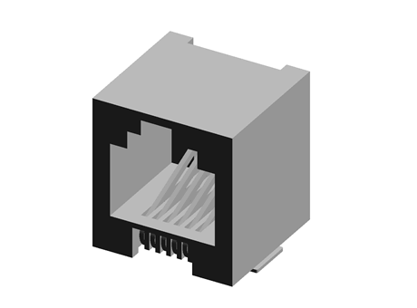 Amphenol FCI Cat3 6 Right Angle Surface Mount Female Modular Jack Unshielded RJ12 Connector