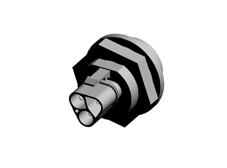 3 pole connector,male,spring term,M25