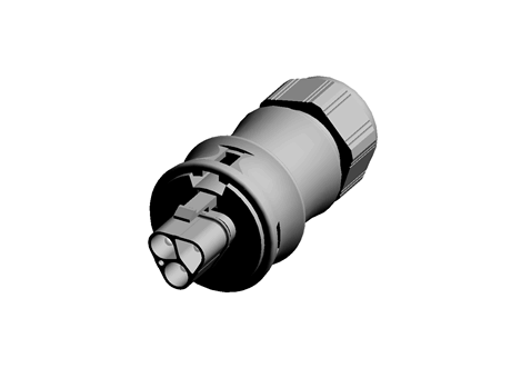3 pole connector,screw,male,6-10mm