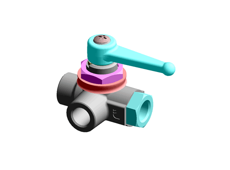 BS 3 Way Valve Flat G1/4