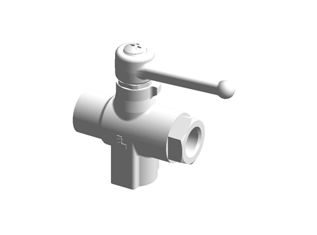 BS 3 Way Valve Drilled Angled G1/4