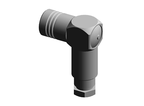 Radiall Right Angle Cable Mount SMB Connector, 50Ω Impedance, Clamp Termination, RG178, RG196 cable type