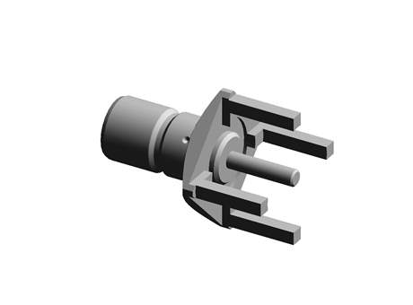 Radiall Through Hole Standard SMB Connector, 50Ω Impedance, Solder Termination, Coaxial cable type