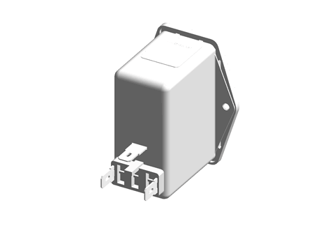 Schaffner,1A,250 V ac Male Panel Mount IEC Filter 2 Pole FN284-1-06,Faston 2 Fuse