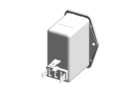 Schaffner,1.2A,250 V ac Male Flange Mount IEC Inlet Filter 2 Pole FN283-1-06,Faston 1 Fuse