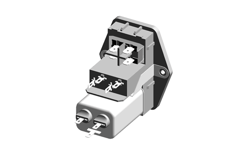 Male IEC/EN 60939 IEC Filter Panel Mount,Solder,Rated At 4A,250 V ac Operating Frequency 50 → 400Hz