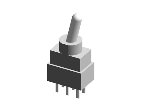 Interruptor de palanca Bipolar de dos vías (DPDT) IP64, Funcionamiento Enclavamiento