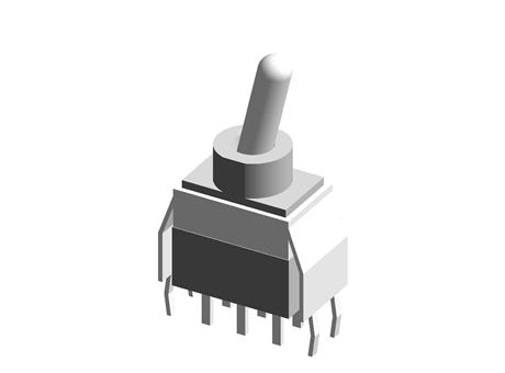 Interruptor de palanca Bipolar de dos vías (DPDT) IP64, Funcionamiento Enclavamiento