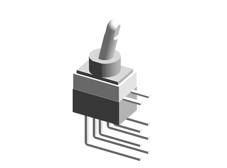 Interruptor de palanca Bipolar de dos vías (DPDT) IP64, Funcionamiento Enclavamiento