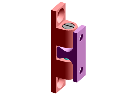 Zinc die-cast dual ball catch,50x10mm