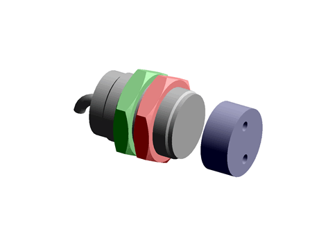 Cylindrical safety switch,2m,1NC 1NO