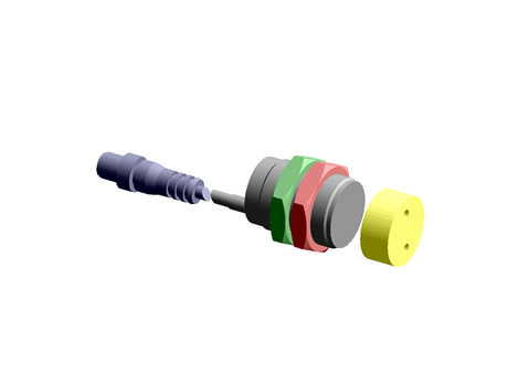 Cylindrical safety switch,M12,1NC 1NO